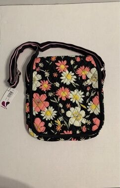 Belvah Messenger Bag. Pink and Black.